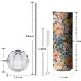 thumbnail image 5 of 20oz Pioneer Flower Skinny Tumblers Stainless Steel Tumbler with Lid and Straw,Vacuum Insulated Double Wall Travel Tumbler Cups with Cleaning Brush for Coffee,Tea, 5 of 6