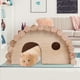 thumbnail image 2 of Cama de madera con forma de arco para hámster, Animal PEQUEÑO, casa cálida, nido para hámster, juguete de madera, 2 of 8