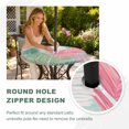 thumbnail image 4 of Round Outdoor Tablecloth with Umbrella Hole and Zipper, Pink Green Palm Leaves Tablecloth with Elastic Waterproof, Summer Tropical Plants Botanical Patio Table Covers for 45" - 54" Pool Tables, 4 of 9
