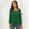 thumbnail image 4 of Camisa con mangas abullonadas,Top con mangas abullonadas para mujer Camisa de mujer de color puro Top con mangas abullonadas Diseño fácil de usar, 4 of 7