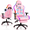 Pink, variant on Mr IRONSTONE RGB Gaming Chair with Bluetooth Speakers, Ergonomic 7-Point Massage Computer Chair with Footrest, White/Black