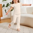 thumbnail image 5 of biudgviw Toddler Girl Clothes Kids Ruffle Sleeveless Crewneck Tops with Flare Pants Matching Set Cute Two Piece Sets 2-10 Years, 5 of 5