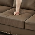 thumbnail image 4 of Classic 2 Seaters Upholstered Sofa, Faux Leather Couch Loveseat with Nailhead Trim and Storage for Living Room Office Apartment, 4 of 10