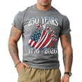 thumbnail image 5 of Havenx Mens Patriotic T Shirts Crewneck Short Sleeve Shirt American Flag Design Fun Graphic T-Shirts Patriotic Vintage Big and Tall Classic Tee,Gray 2XL, 5 of 6