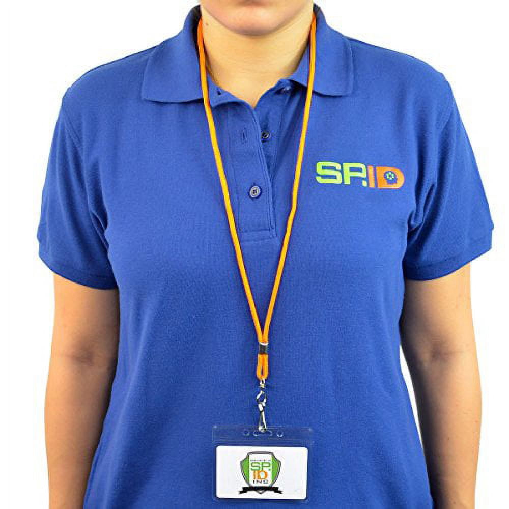 25 Pack of Premium Name Tag Badge Holders with Lanyards (Horizontal) by Specialist ID (Orange)