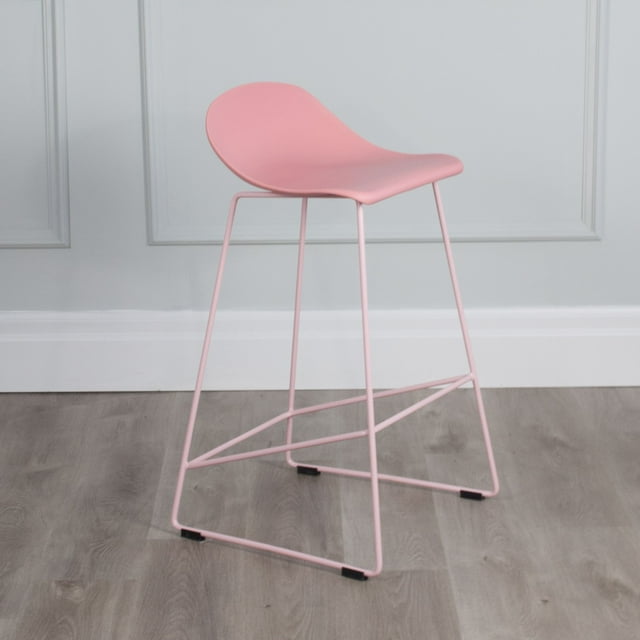 Tabouret de Comptoir Escape à Base Moderne en Plastique et Métal de Qualité Contractuelle (Ensemble de 2)