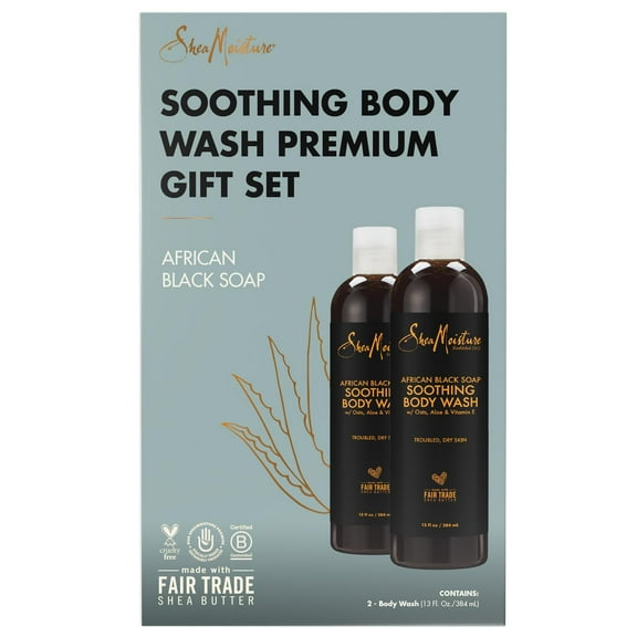 Shea Moisture African Black Soap Body Wash 13 oz (Pack of 2)