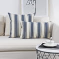 thumbnail image 3 of Yumcute Stripe Throw Pillow Covers Farmhouse Pillowcases Pack of 2  16 x 16 Inch Blue, 3 of 7