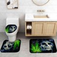 thumbnail image 5 of 4PCS Skull Shower Curtain Sets with Rugs, Waterproof Fabric Black Shower Curtain, Gothic Goth Skeleton Spooky Bohemian Floral Rose Flower Ferns Plant Leaves Moon Star Mushroom Bathroom Decor, 5 of 7