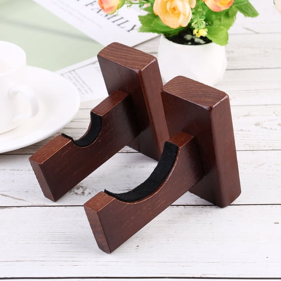 RENACLIPY Wall Mounted Baseball Bat Rack Storage Stand, Brown, Holds 2 Bats, and Space-Saving Design