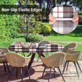 thumbnail image 5 of Red Black Plaid Round Fitted Tablecloth with Elastic Edge, Vintage Geometric Gingham Waterproof Table Cover, Indoor Outdoor Table Cloth for Kitchen Dinner, Outdoor, Picnic, 36"-44", 5 of 6