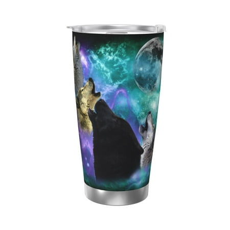 

Wolves 20 Oz Water Bottle Insulated Tumblers Stainless Steel Cups Double Wall Tumbler with Lid