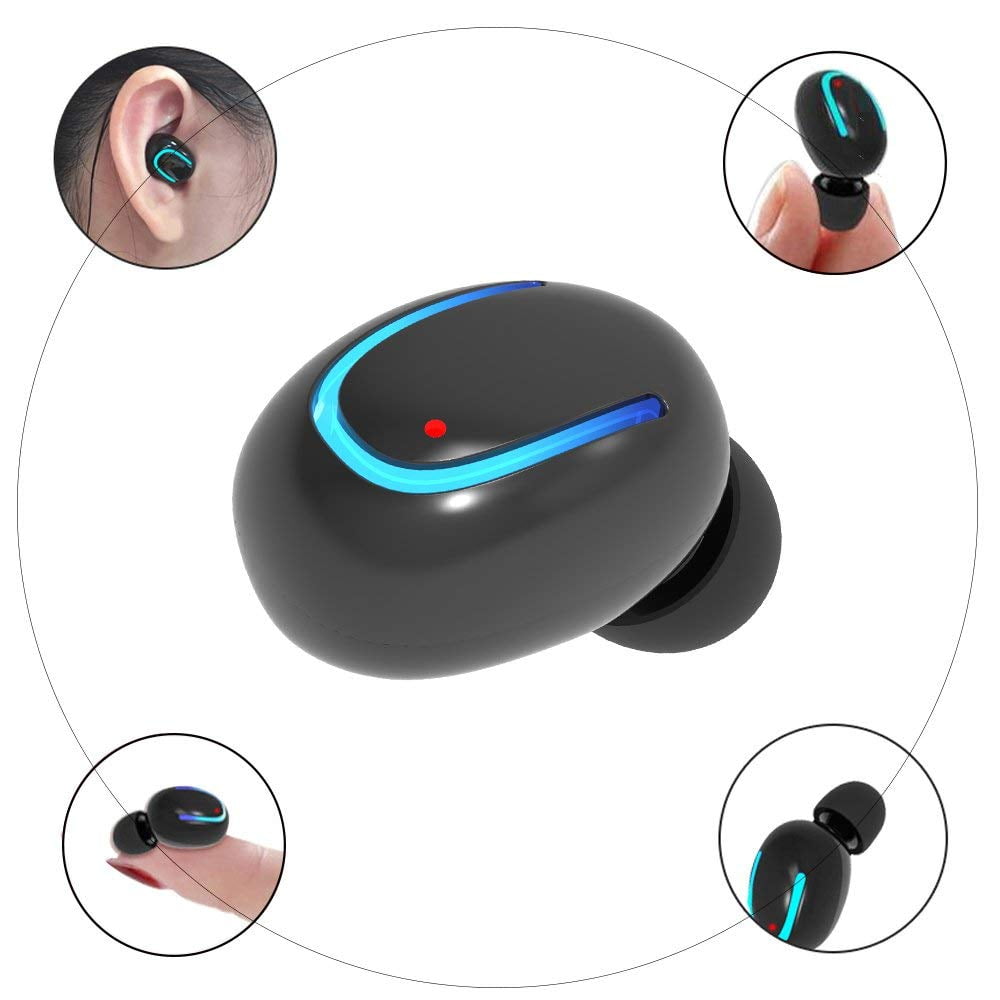 Mini Wireless Bluetooth Headphone Bluetooth V4.1 Stereo Earbud with Micro for iPhone Samsung Android Smartphone (Black)