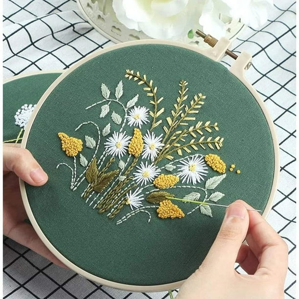 Stamped Embroidery Kit Starter with Pattern and Instructions Full Range of  DIY Embroidery Crafts for Adults Beginner 