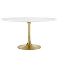 thumbnail image 2 of Modway Lippa 54" Round Wood Dining Table in Gold White, 2 of 7