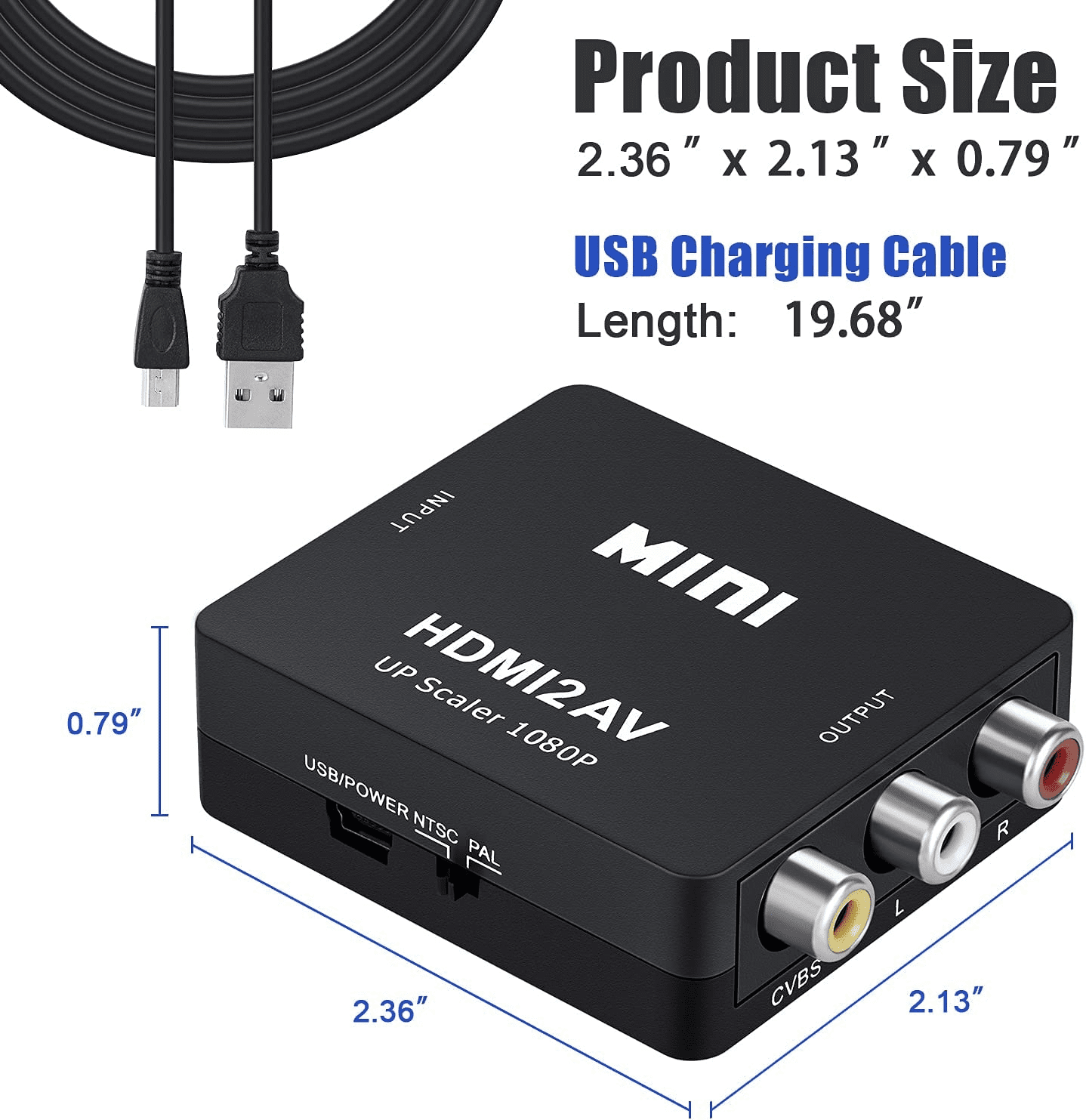 HDMI to RCA Audio and NTSC or PAL Video Adapter : ID 3365 : $13.95