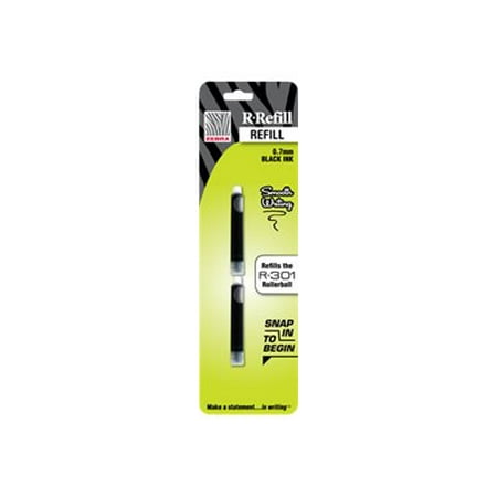 Zebra R - Refill - black - 0.7 mm - medium - pack of 2