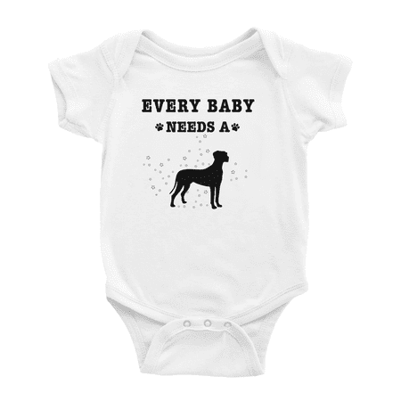 

Every Baby Needs A Great Dane Dog Funny Baby Romper Infant For Boy Girl 0-3 Months