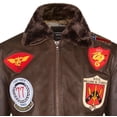 thumbnail image 4 of Mens Leather US Aviator Bomber Jacket - Crook in Brown, 4 of 4