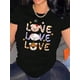 thumbnail image 1 of Camiseta básica para mujer veranoWomen's Casual Love Animal Graphic Tee - Round Neck Short Sleeve, Comfortable Polyester Blend, Playful Summer Top for Casual Attire, Everyday Fashion Top | Playful G, 1 of 6