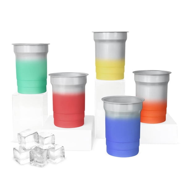Paquete con 100 piezas de Vaso termosensible de aluminio naranja 9.8 x 12.5