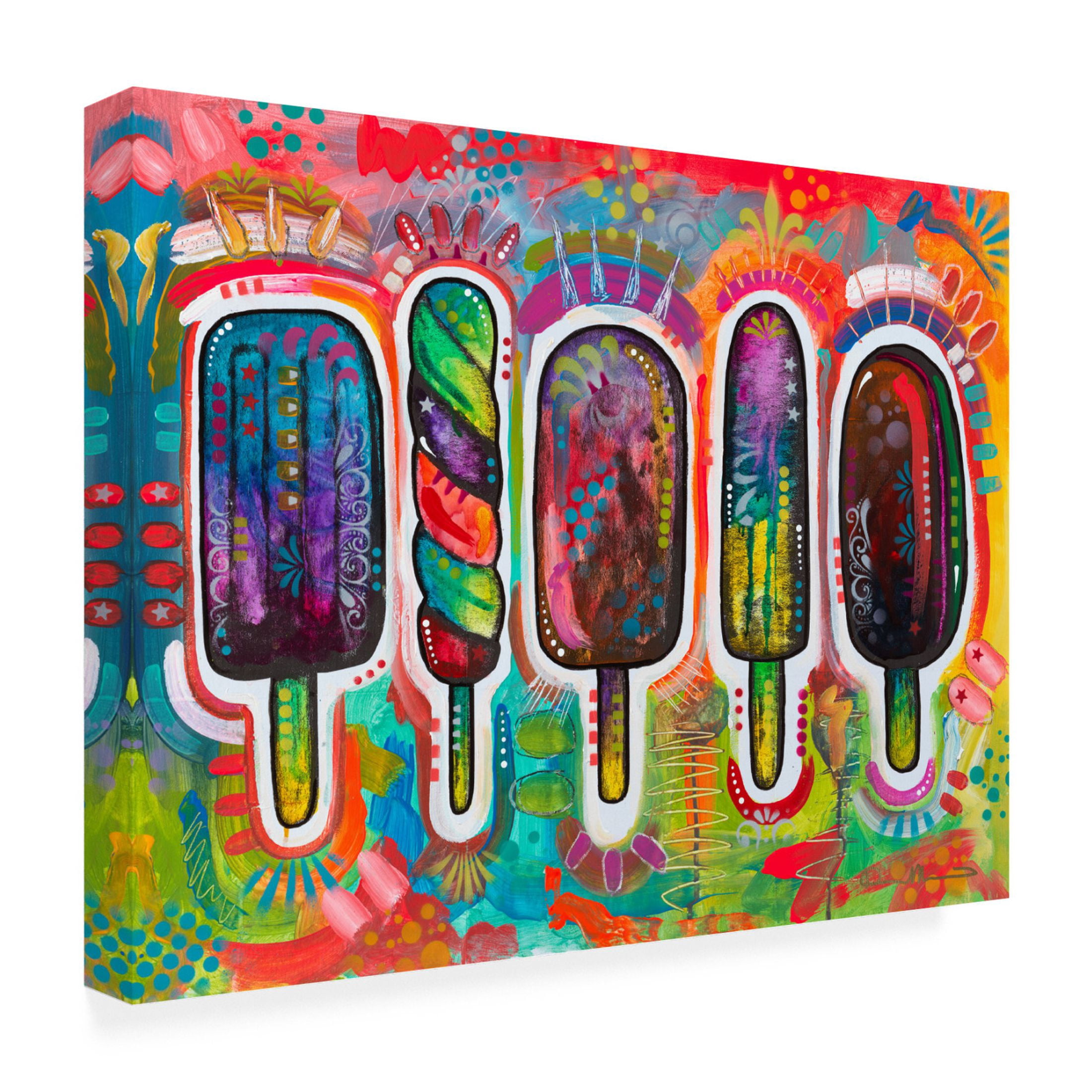 Canvas Wall Art - Dean Russo 'Ice Pops 1' Wall Art for Living Room, Bedroom, or Office Décor by Trademark Fine Art - 47 x 35 Inches