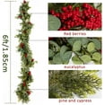 thumbnail image 7 of XEAZON Christmas Cedar Garlands, 6Ft Realistic Artificial Pine Cypress Greenery Garland with Berry and Eucalyptus Leaves Cypress Garland for Table Mantle Christmas Holiday Fireplace Winter Decoration, 7 of 7