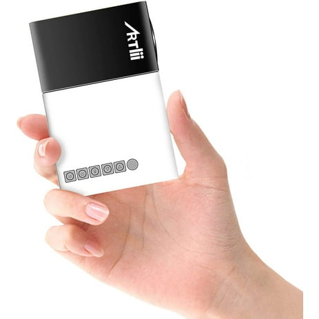 Pico Projector - Artlii 2020 New Mini Projector, Color LED Pico Projector for Cartoon, Movie, Kids Gift, Compatible with HDMI USB Laptop Video Games