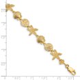 thumbnail image 3 of 14k Yellow Gold Solid Seashell Theme Bracelet, 3 of 7