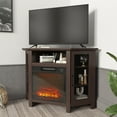 thumbnail image 3 of Boyel Living 45" Fireplace Corner TV Stand w/ 18" Electric Fireplace, Farmhouse Entertainment Center Media Console with Storage, Brown, 3 of 12