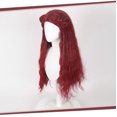 thumbnail image 3 of Nvzi Peluca larga rizada roja para adultos con dos coletas, peluca de cosplay de Descendientes para mujer, color rojo vino., 3 of 3