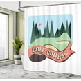 thumbnail image 4 of Ambesonne Golf Course Scene Shower Curtain, Forest and Flag, 69"Wx84"L, Multicolor, 4 of 4