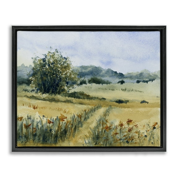 Stupell Industries Heart of the Country Landscape & Nature Painting Black Floater Framed Canvas Art Print Wall Art, 21 x 17
