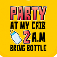 thumbnail image 4 of Inktastic Party at My Crib 2 A.m. Bring Bottle Baby Humor Boys or Girls Baby Bib, 4 of 4