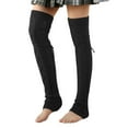 thumbnail image 2 of AINIYS Women's Extra Long Stirrup Leg Warmers Winter Knitted Over Knee Thigh High Footless Socks Winter Black Free Size, 2 of 3