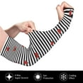 thumbnail image 3 of Bingfone Farmers Gardening Sleeves Sun Protection Arm Cooling Sleeves For Women Men With Thumb Hole - Ladybugs On Black And White Striped, 3 of 8