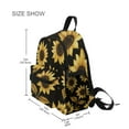 thumbnail image 3 of FORMRS School Backpack with Front Zippered Pocket 12" Student Travel Daypack, Black Sunflower Pattern, 3 of 6