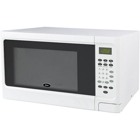 Oster Compact-Size 0.9-Cu. Ft. 900W Countertop Microwave Oven with  Stainless Steel Door Trim 