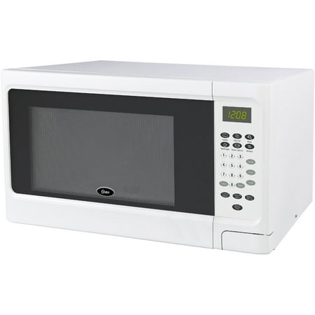 Oster Compact-Size 0.9-Cu. Ft. 900W Countertop Microwave Oven with  Stainless Steel Door Trim 