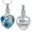Blue, variant on Personalize Stainless Steel Stone Heart Sunflower Hummingbird Urn Pendant Memory Necklace for Cremation Ashes Holder Memorial Jewelry