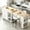 White, variant on JassmiPkwy 77.8 " Rolling Kitchen Island with Extendable Dining Table, with Wheels, Sided Storage Shelf, Black