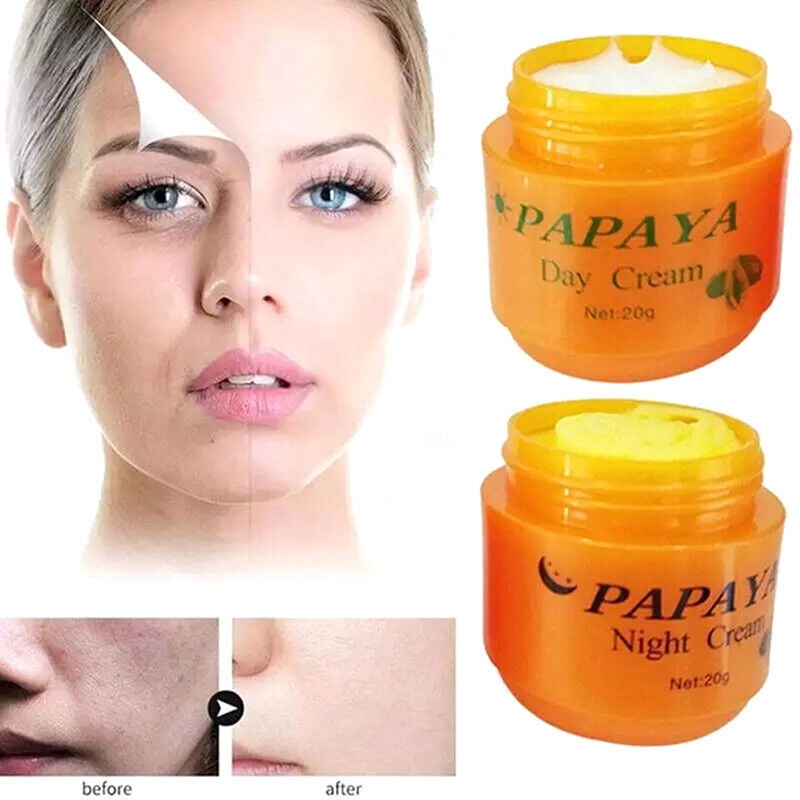 2 pcs Papaya Anti Freckle Spots Face Skin whiten fa cream Brightening Day Night