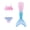 Pink Blue, variant on 【Uhome】3-12Y Girls Mermaid Bathing Suit 3PCS Cute Ruffle Bikini Swimsuits with Fish Tail Kids Beach Swimwear