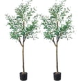 thumbnail image 1 of Maydear Artificial Olive in Pot Faux Houseplant, for Indoor Outdoor House Home Office Garden Modern Decoration Housewarming Gift, 59”, 2 Pack, 1 of 3