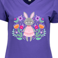 thumbnail image 4 of Inktastic Easter Scandinavian Bunny with Flowers Women's V-Neck T-Shirt, 4 of 5