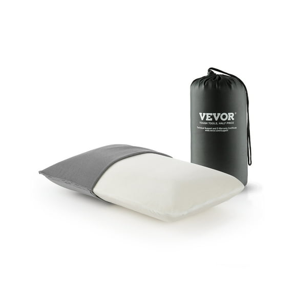 VEVOR Camping Pillow, Memory Foam Travel Pillow with Double-Sided Cover, Portable Backpacking Pillows with Removable & Washable Cover and Storage Bag, Perfect for Camping, Air Travel, Hiking, Office
