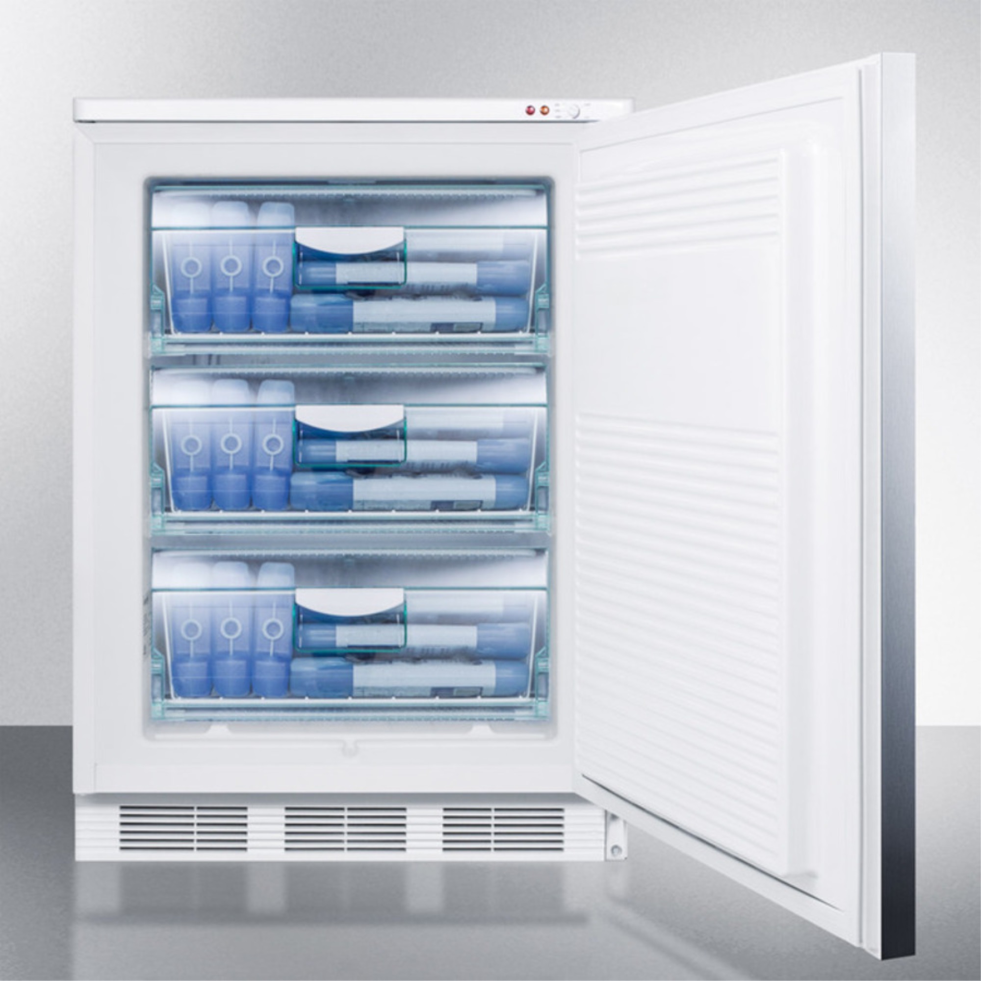 Accucold VT65MLBISSHH 24" Medical Undercounter All Freezer w/ Solid Door, 3.5 Cu. Ft.