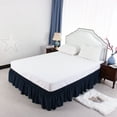 thumbnail image 1 of PiccoCasa Bed Skirt Polyester Elastic Wrap Around Dust Ruffle, Queen Navy Blue, 1 of 10
