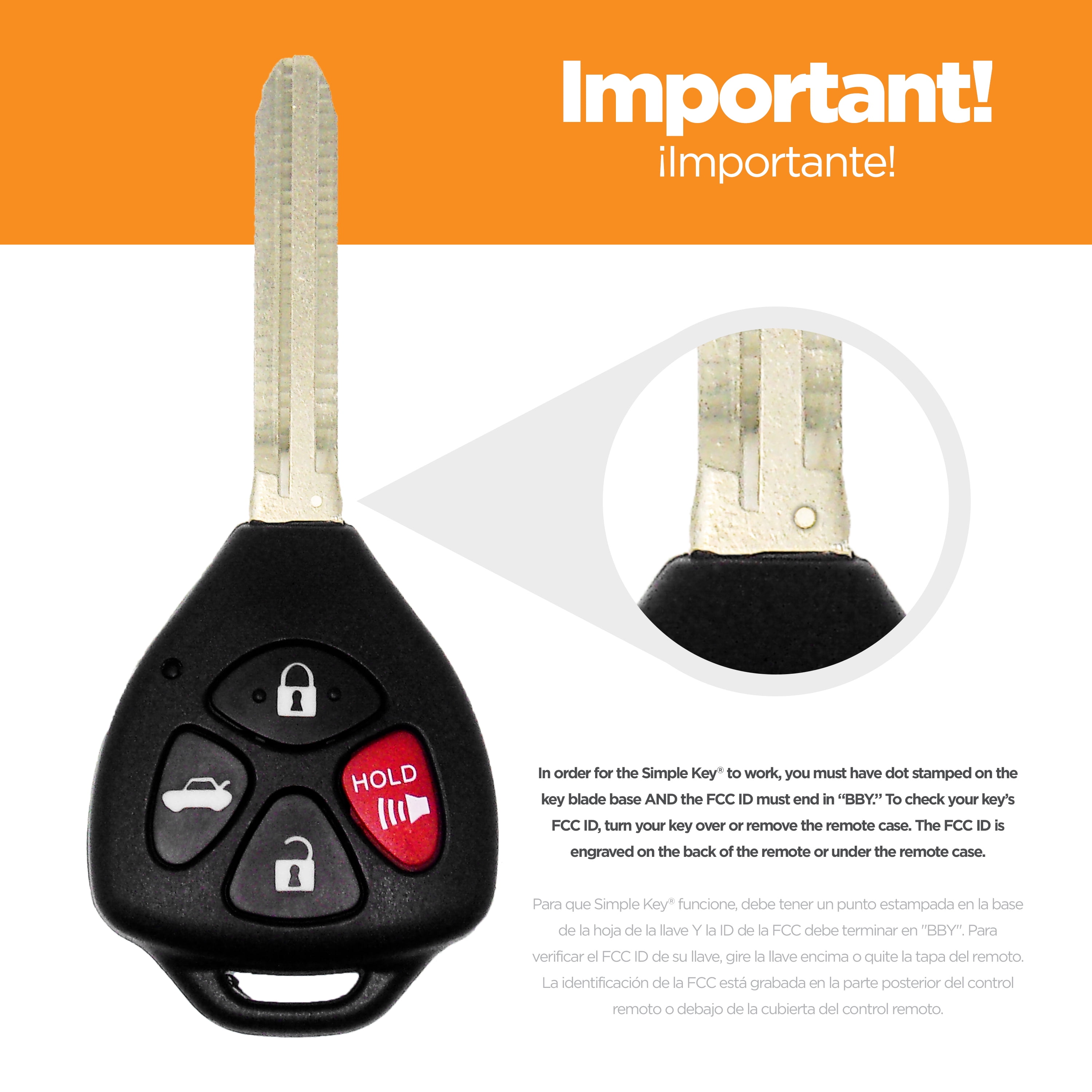 Car Keys Express Toyota Simple Key - 4 Button Remote and Key Combo with  Trunk TORH-E4TZ1SK - The Home Depot