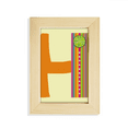 thumbnail image 1 of H Alphabet naranja lindo patron Escritorio de madera Arte Pintura 5x7 pulgadas marco de foto foto, 1 of 4